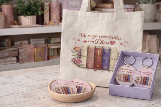 Mi Saga Romántica con DIos - Tote Bag (charm de lazo no incluido)