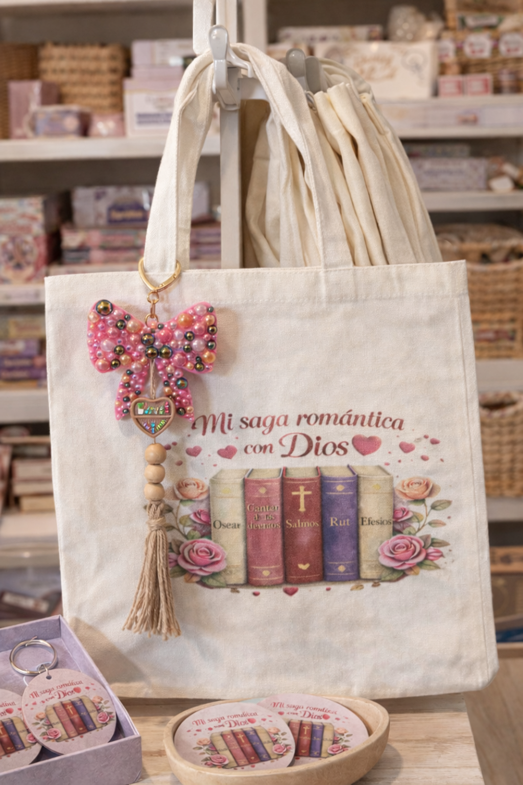 Mi Saga Romántica con DIos - Tote Bag (charm de lazo no incluido)