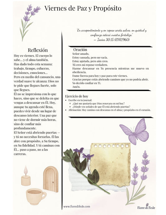💜 **Viernes de Paz y Propósito**💜 Un regalo para tu alma y tu rutina espiritual.